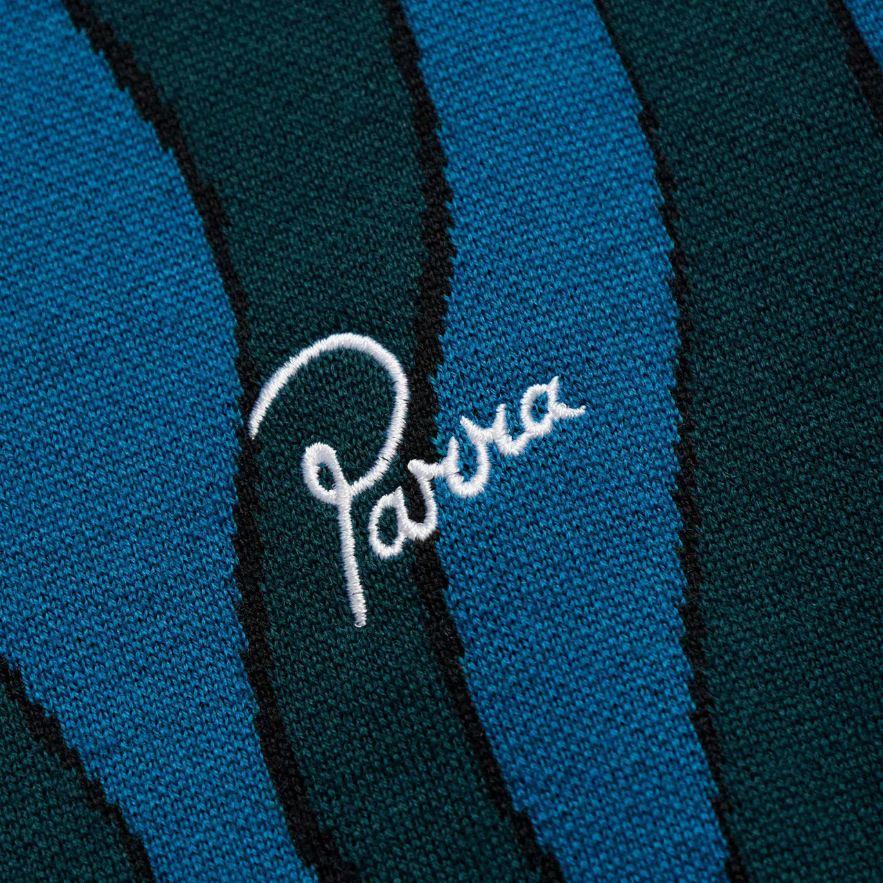 Aqua Weed Waves Knitted Polo Shirt - Image 3