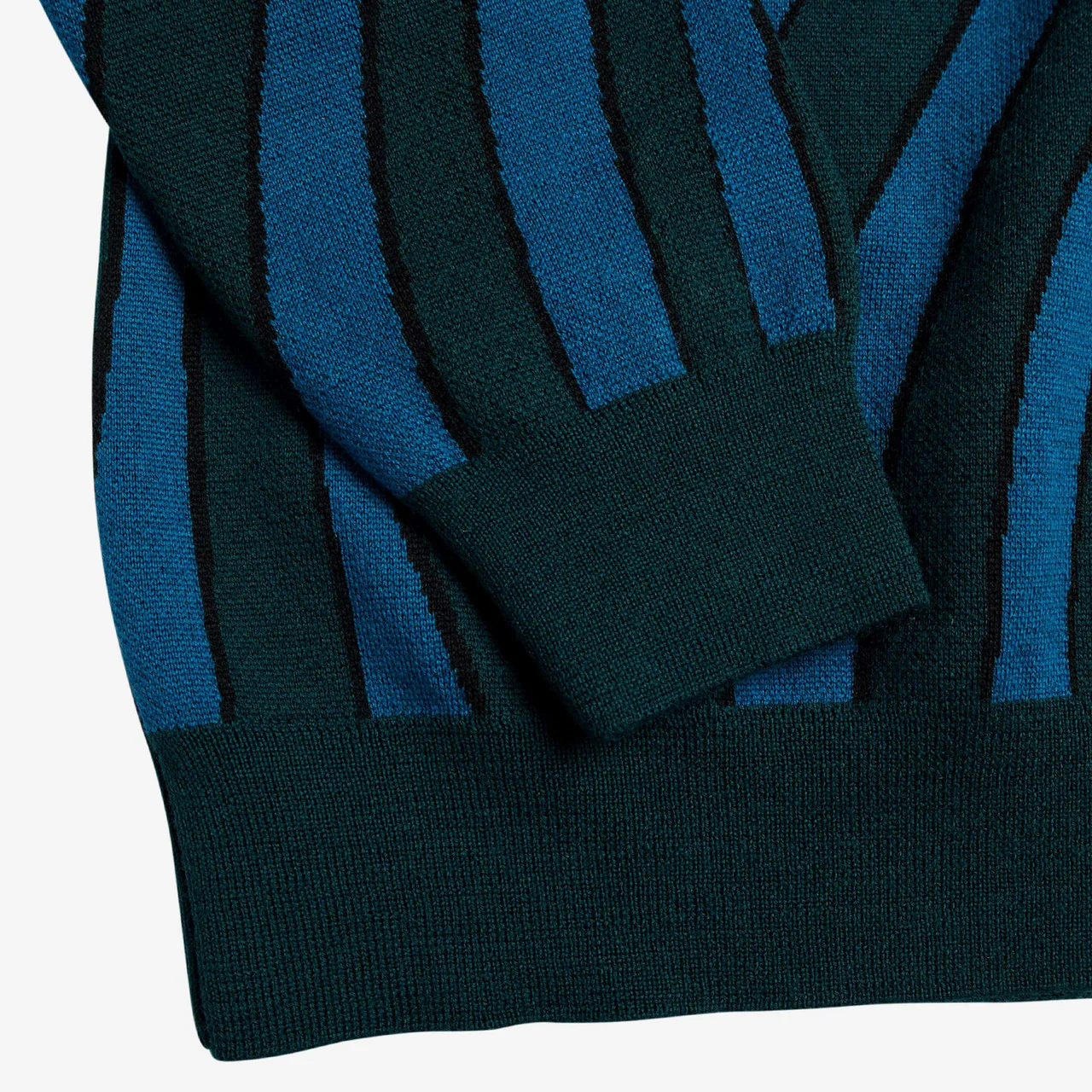 Aqua Weed Waves Knitted Polo Shirt - Image 5