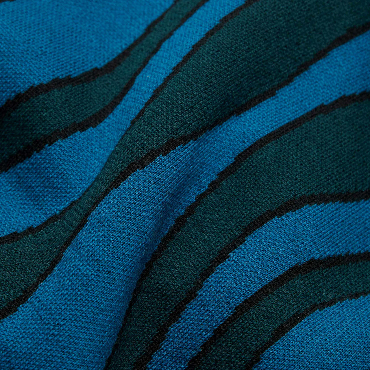 Aqua Weed Waves Knitted Polo Shirt - Image 7