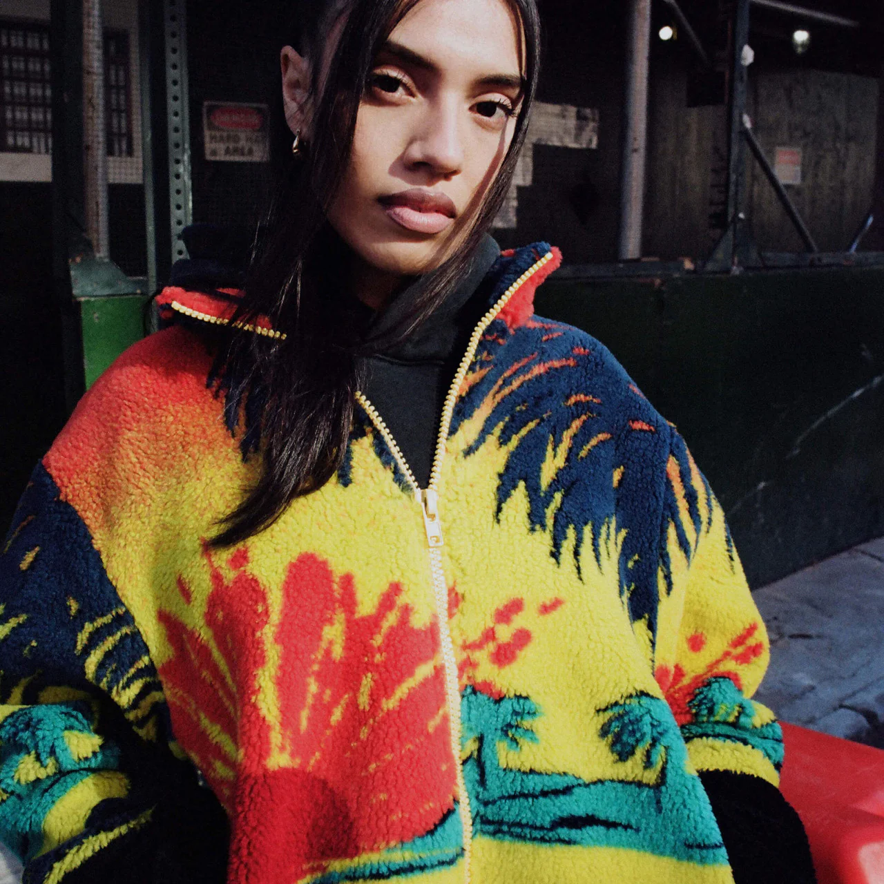 Palm Tree Fleece Jacket - Image 5